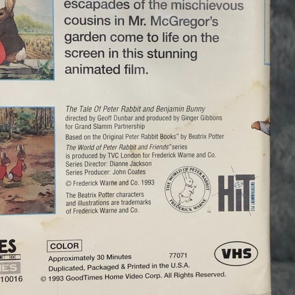 The Tale of Peter Rabbit and Benjamin Bunny (VHS, 1993) - Picture 7 of 10